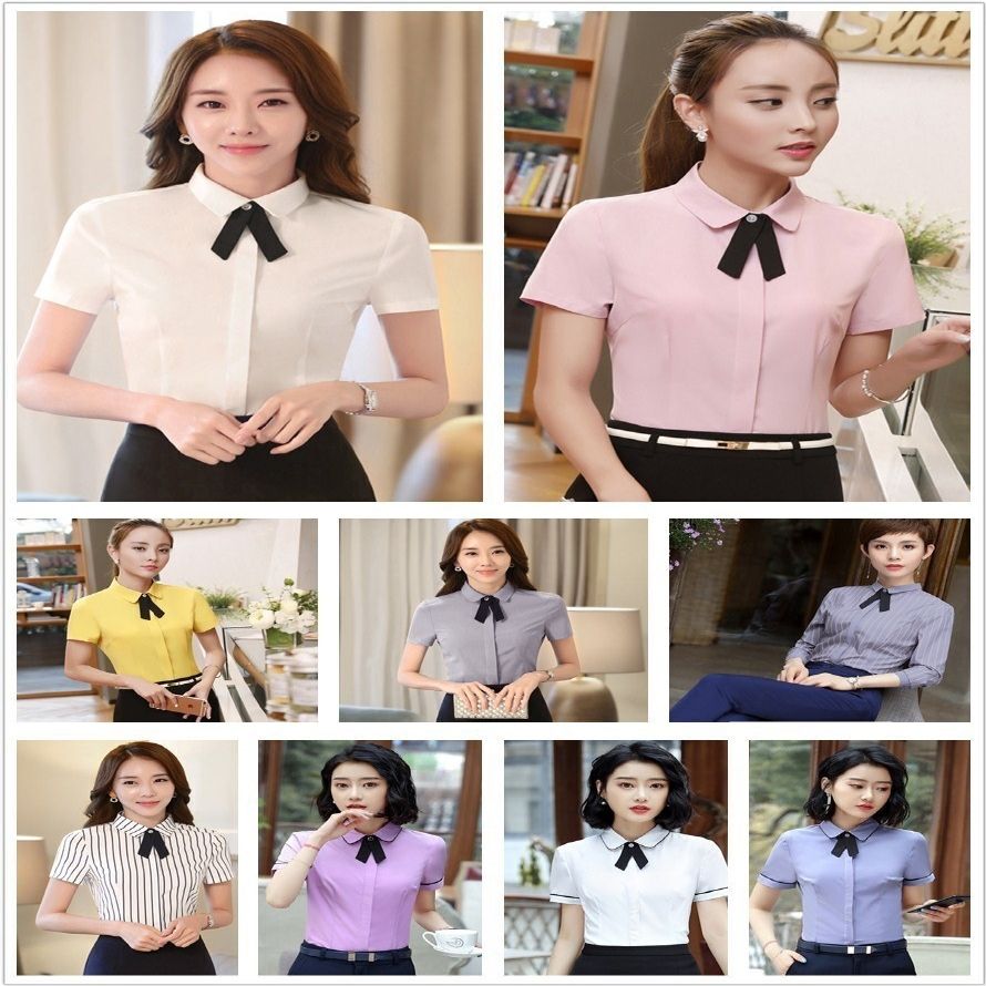 商务职场风工作jk制服领结女免系自扣领结八字纯色时尚领花配饰