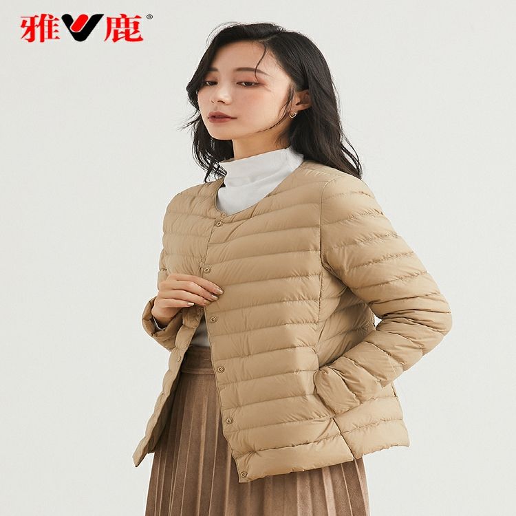 雅鹿轻薄羽绒服女短款内穿2021年新款超薄款羽绒内胆女款轻便品牌