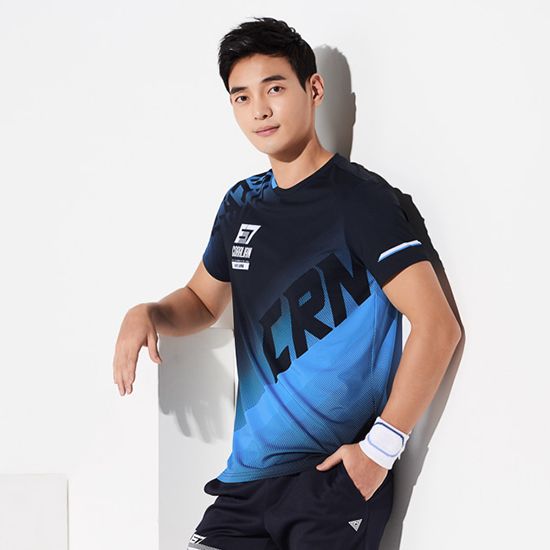 韩国可莱安羽毛球服男套装速干透气短袖上衣网球乒乓球正品运动服