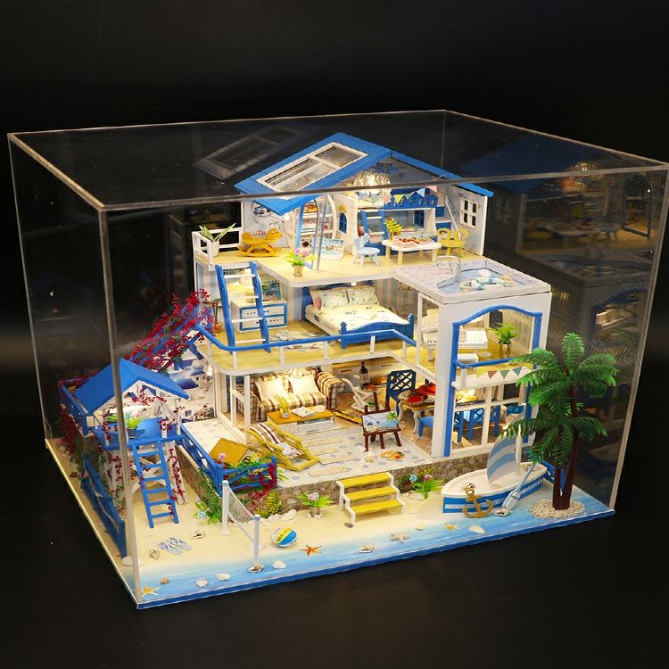 手工diy小屋浪漫爱琴海大别墅房子模型建筑拼装成年手工制作礼物