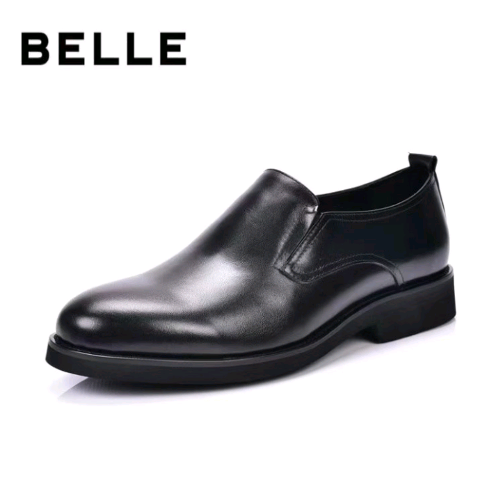 belle/百丽男鞋2021年秋新款头层牛皮英伦商务正装皮鞋7cp02am1