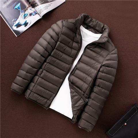 New light down jacket men's stand-up collar slim fit thin lightweight down jacket plus size youth men's hooded trend