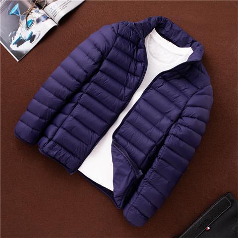 New light down jacket men's stand-up collar slim fit thin lightweight down jacket plus size youth men's hooded trend