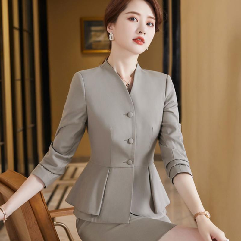 Professional suit women's new fashion temperament suit work clothes uniform jewelry store beauty salon hotel front desk work clothes