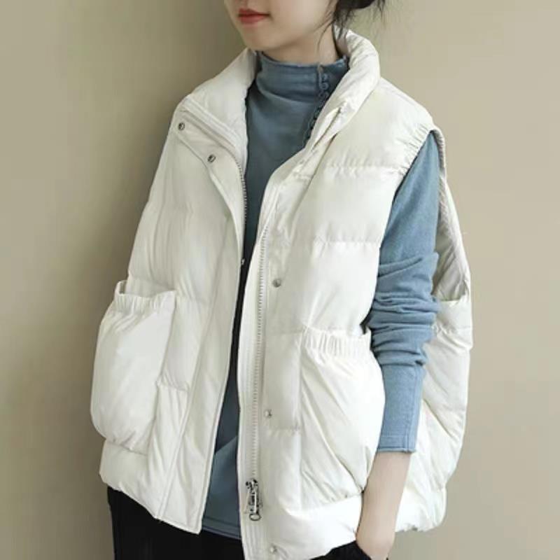 Down cotton vest female 2022 autumn and winter new Korean version loose ins Kan European station vest vest waistcoat outside wear tide