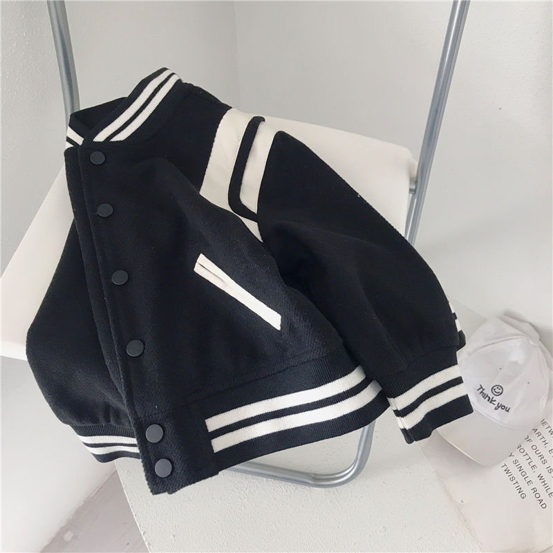 Korean version of children's casual jacket 2022 autumn new boys and girls splicing baseball uniforms children's foreign style tops