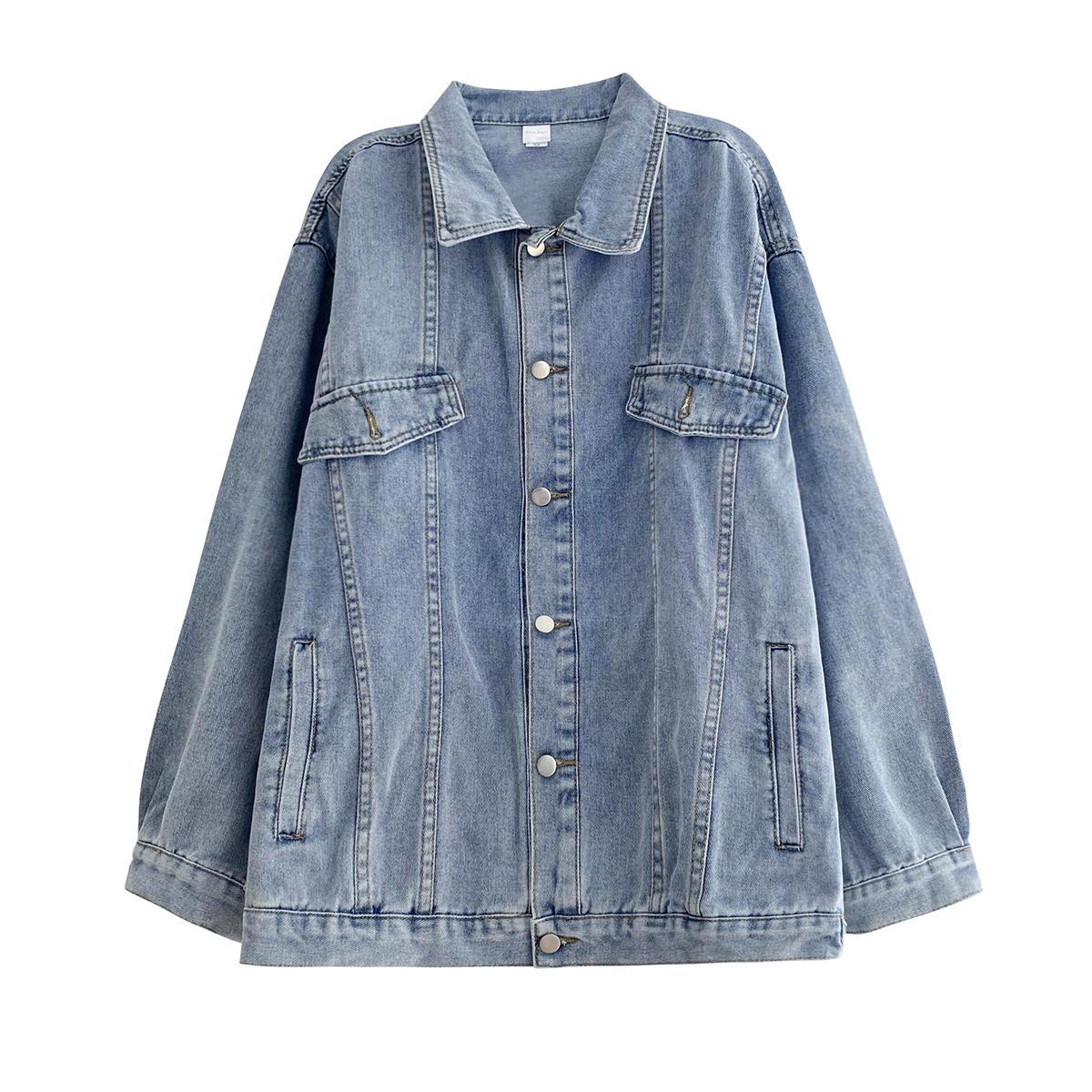 Fried street denim jacket women's spring and autumn 2022 new Korean version loose net red tooling jacket top ins tide