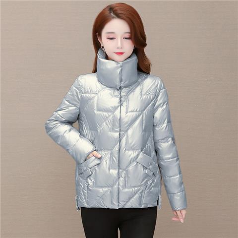 亮面棉服女短款2021年冬装新款轻薄保暖小个子棉衣小棉袄外套女士