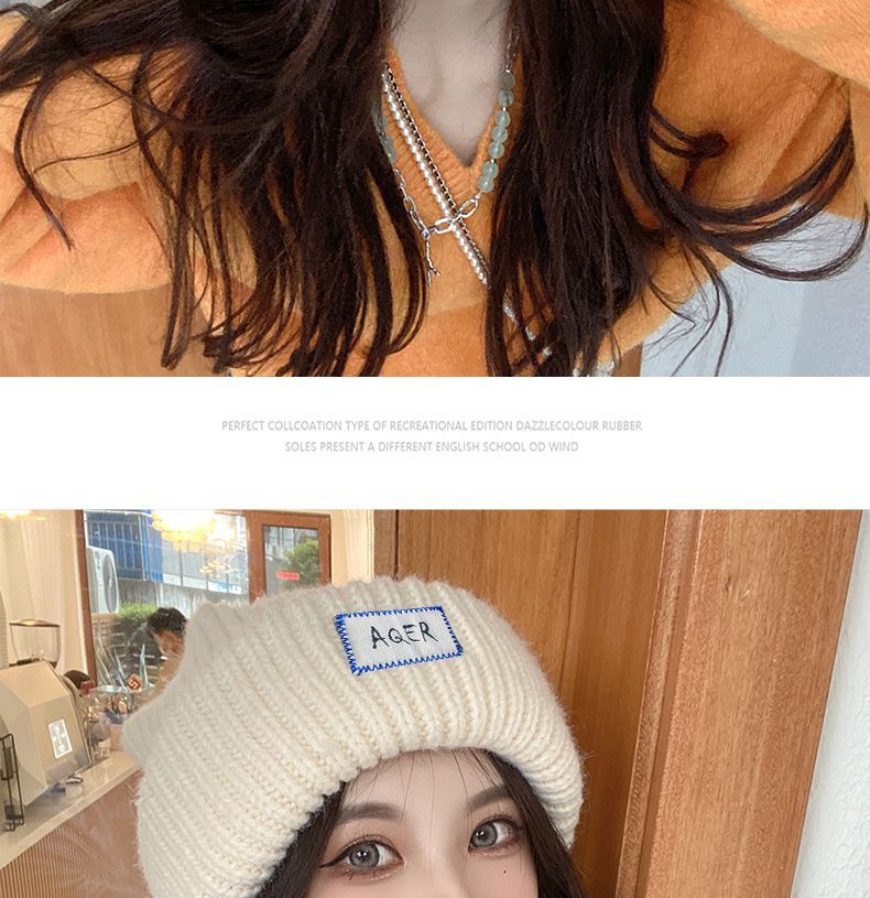 INS thickened warm large edition woolen hat for children's versatile autumn and winter, with a large head, a small face,_voghion.com
