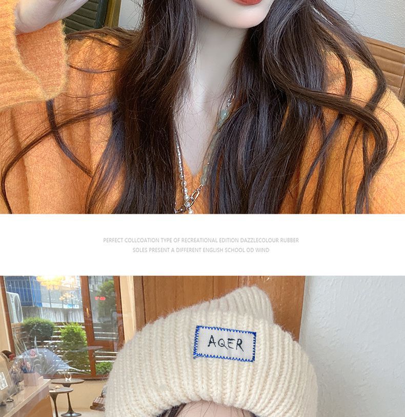 INS thickened warm large edition woolen hat for children's versatile autumn and winter, with a large head, a small face,_voghion.com