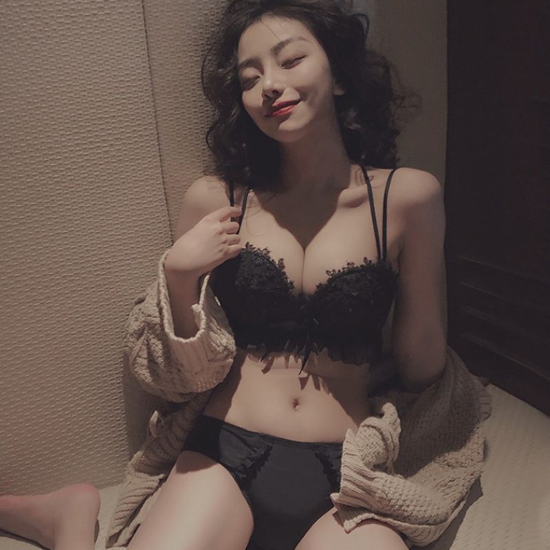 维密性感内衣女小胸聚拢显大无钢圈调整型美背防下垂维秘文胸套装
