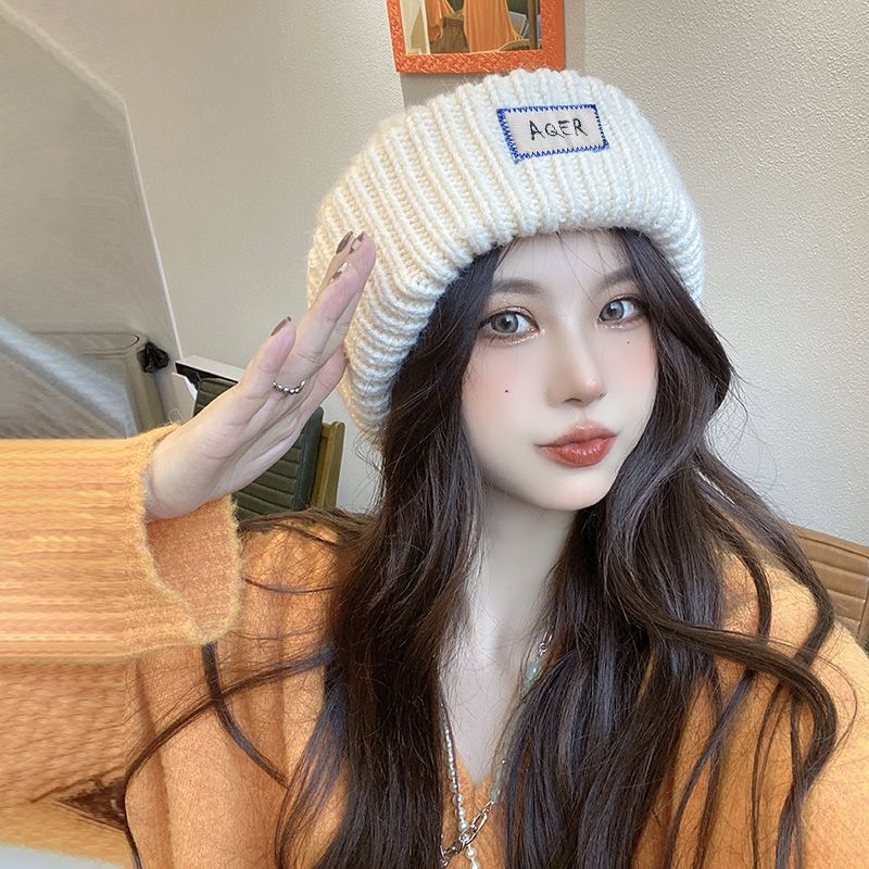 INS thickened warm large edition woolen hat for children's versatile autumn and winter, with a large head, a small face,_voghion.com