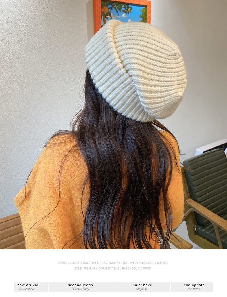 INS thickened warm large edition woolen hat for children's versatile autumn and winter, with a large head, a small face,_voghion.com