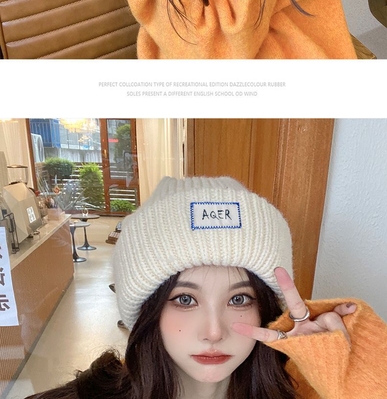 INS thickened warm large edition woolen hat for children's versatile autumn and winter, with a large head, a small face,_voghion.com