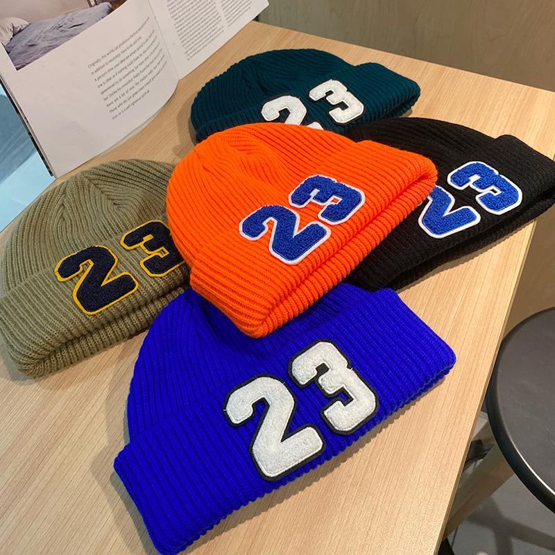Hat Women's Winter Thickened Korean Edition Versatile Solid Color Digital Knitted Hat Warm Men's Street Couple Woolen_voghion.com