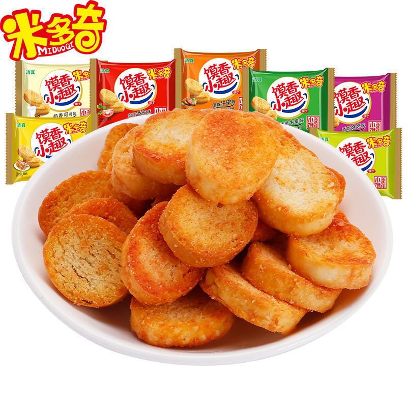 88843-米多奇烤香馍片小馍丁零食整箱包邮馍香小趣多味混合装馒头片饼干-详情图