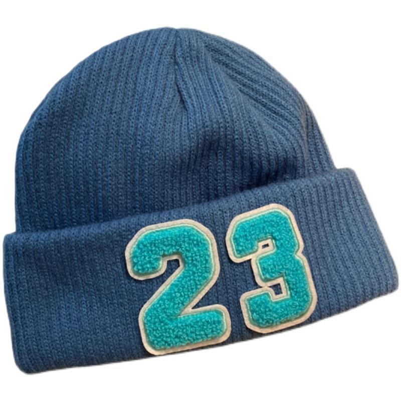Hat Women's Winter Thickened Korean Edition Versatile Solid Color Digital Knitted Hat Warm Men's Street Couple Woolen_voghion.com