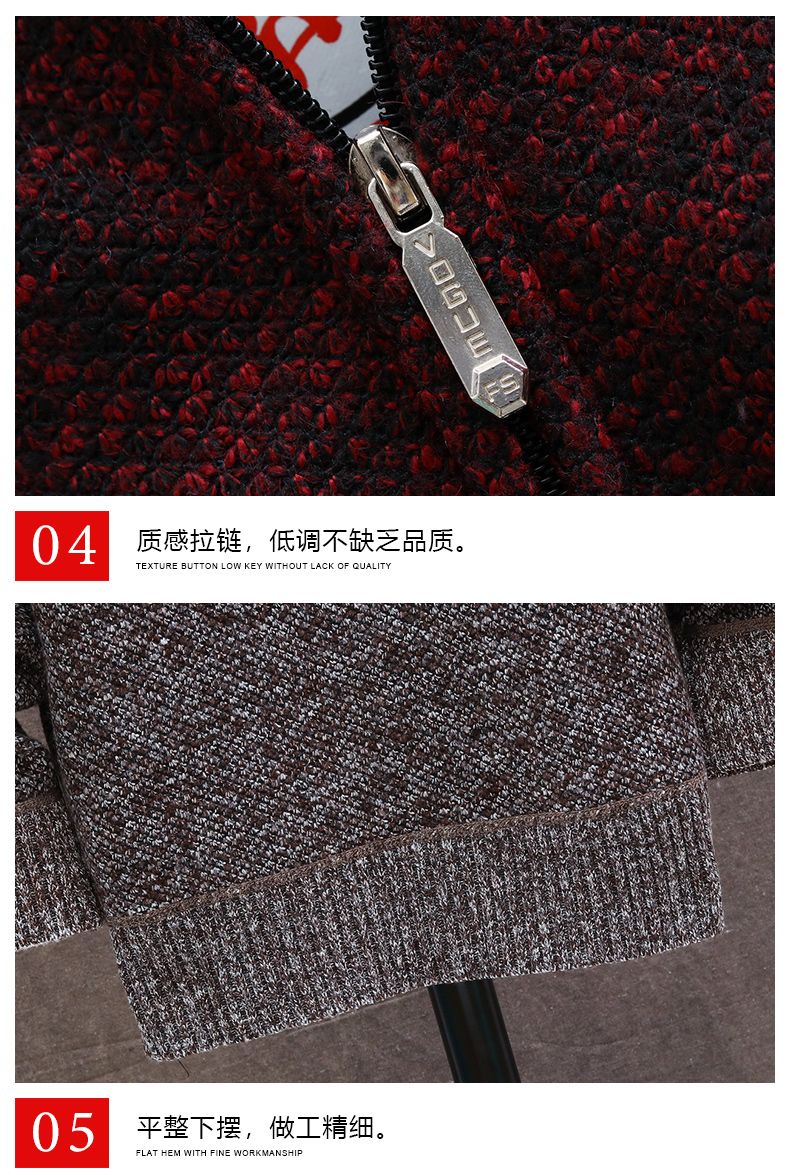 Cardigan con cappuccio spesso e morbido a tutta velocità con cerniera, maglione spesso, maglione oversize autunnale e invernale, giacca di peluche_voghion.com