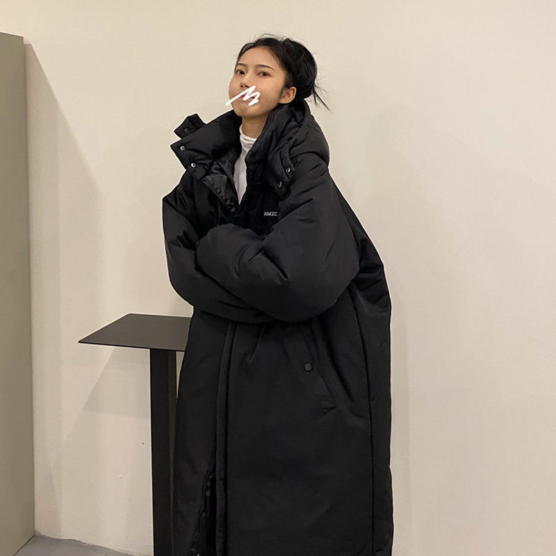 2-300斤特大碼胖妹妹mm秋冬長款棉衣女過膝加厚棉襖寬鬆棉服ins潮
