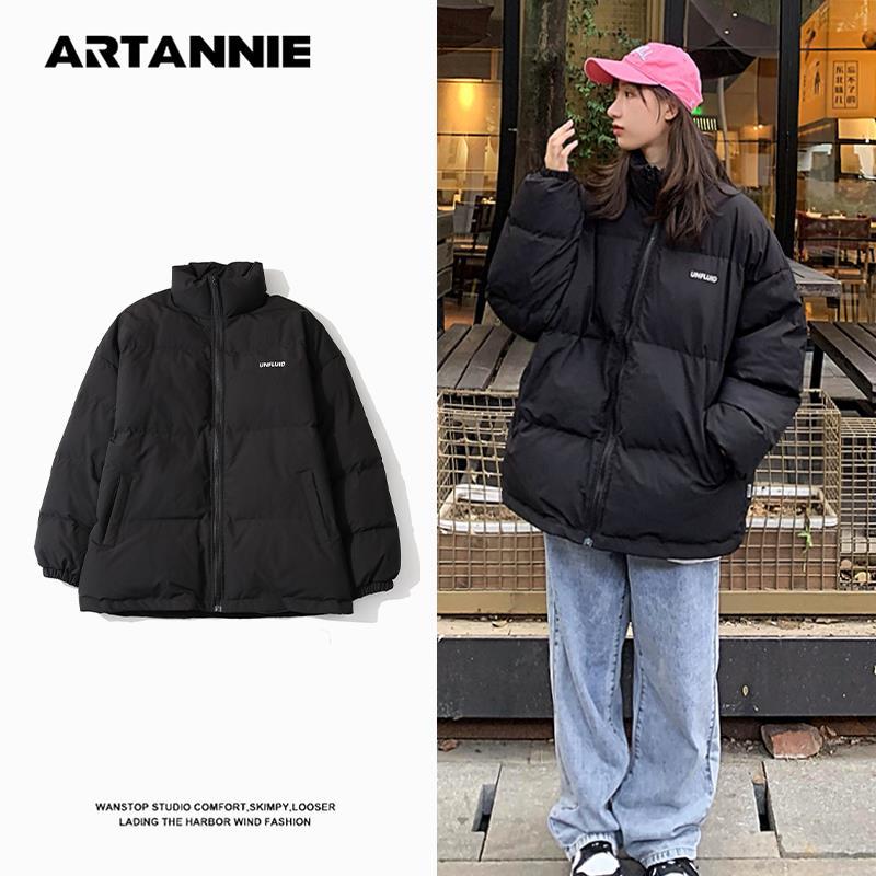 ARTANNIE American street stand-up collar cotton clothing for men and women winter all-match bread clothing trend hiphop casual cotton jacket