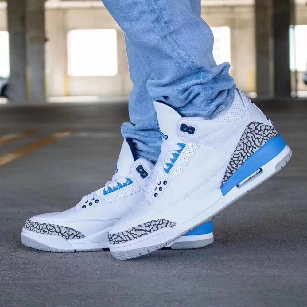 aj3北卡蓝 3 unc白蓝爆裂纹飞人乔3篮球鞋 ct8532-104【2月28日发完】