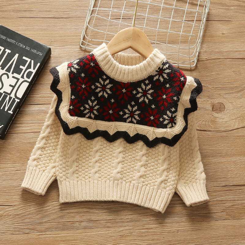 Girls sweater 2022 new foreign style autumn and winter clothes baby children's knitted bottoming shirt baby girl top tide