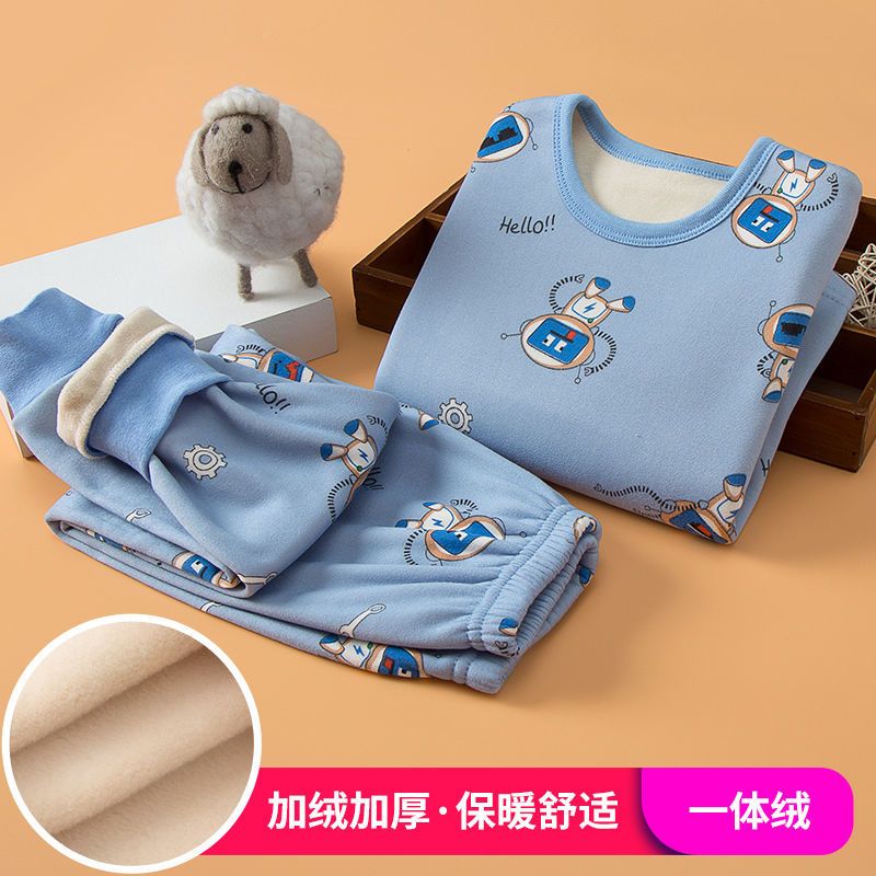 兒童保暖內衣套裝加絨加厚男童女童秋衣秋褲寶寶中大童裝冬季睡衣