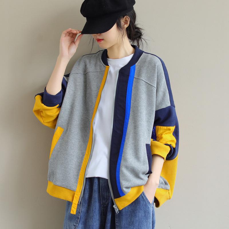 Baseball uniform casual women's sweater short coat 2022 new women's ins tide spring and autumn all-match jacket tops