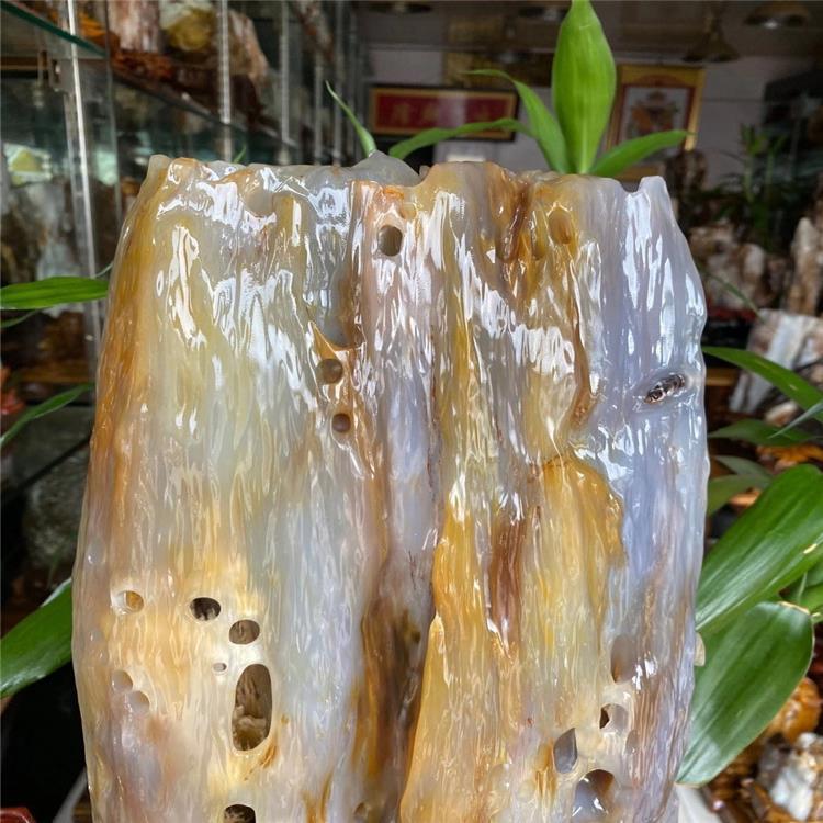 德柏高冰树化玉摆件原石纯天然木纹树化石酒店会所大型奇石木化玉