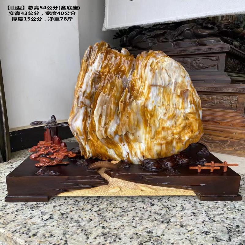 祖传精品树化玉天然原石山型造型冰料硅化木收藏玄关木化玉树化石