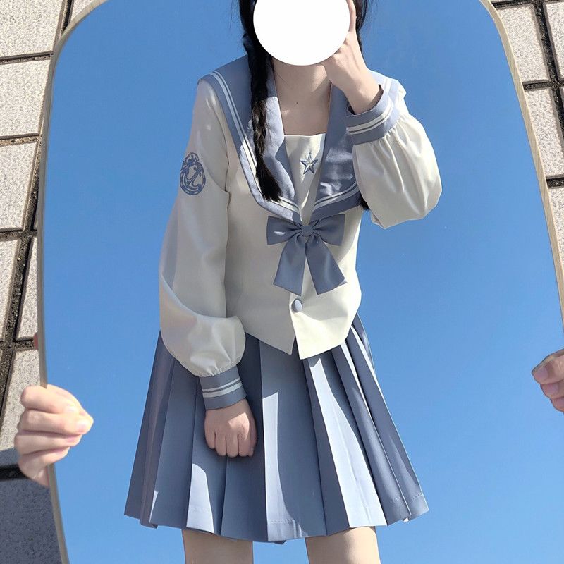小瑾原创jk制服水手服长袖学院风套装