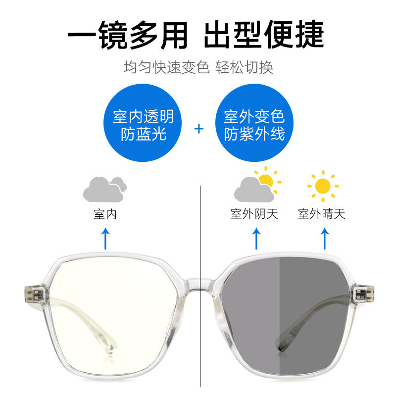帕森抗蓝光防辐射眼镜透明框韩版潮可配近视变色防光护目镜强光