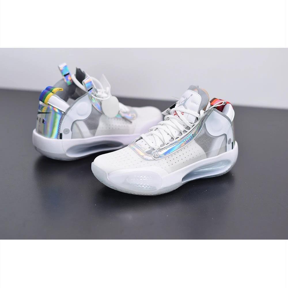 34 34white iridescent34 pf02aj34白镭射篮球鞋