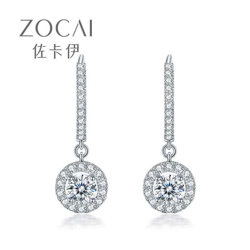 佐卡伊 摩天轮钻石耳饰au750奢华群镶钻石耳环新品【15天内发货】