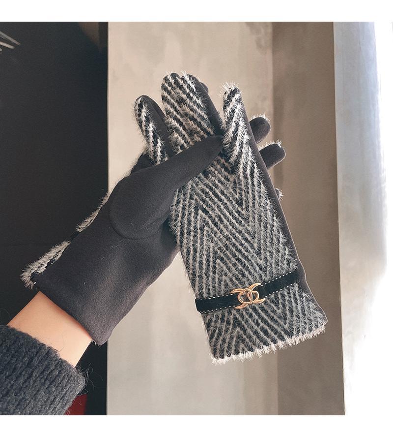 The Temperature of Two Hearts~Warm Gloves for Women in Autumn and Winter Fashionable Velvet Riding to Prevent Cold_voghion.com