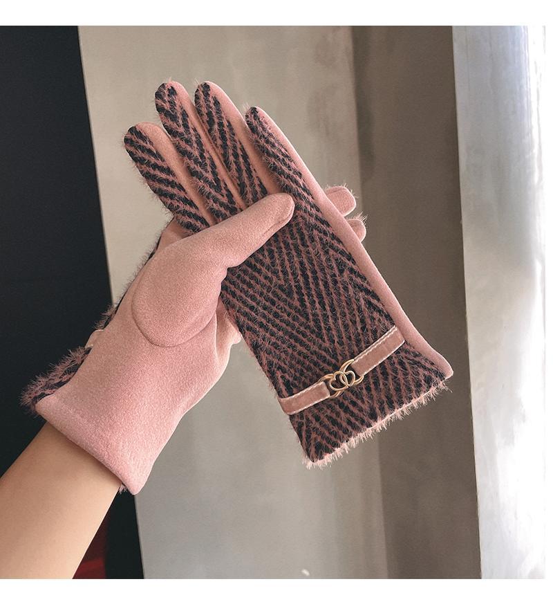 The Temperature of Two Hearts~Warm Gloves for Women in Autumn and Winter Fashionable Velvet Riding to Prevent Cold_voghion.com