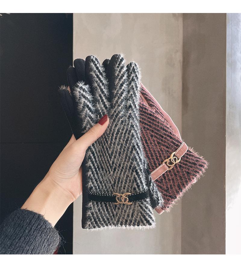 The Temperature of Two Hearts~Warm Gloves for Women in Autumn and Winter Fashionable Velvet Riding to Prevent Cold_voghion.com