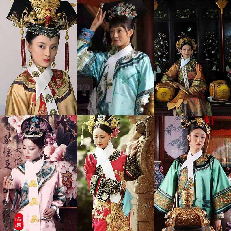 甄嬛传华妃同款孙俪蔡少芬影视古装女清朝格格服旗服皇后服演出服【2