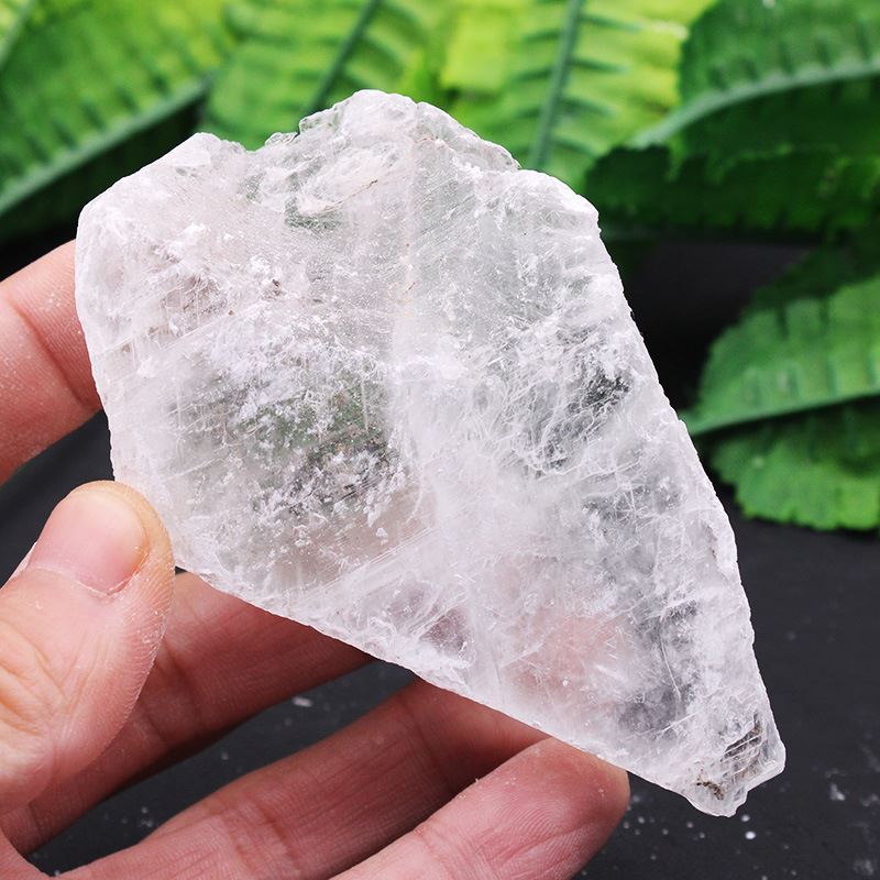 天然水晶原石白石膏矿物标本石摆件毛料疗愈能量石