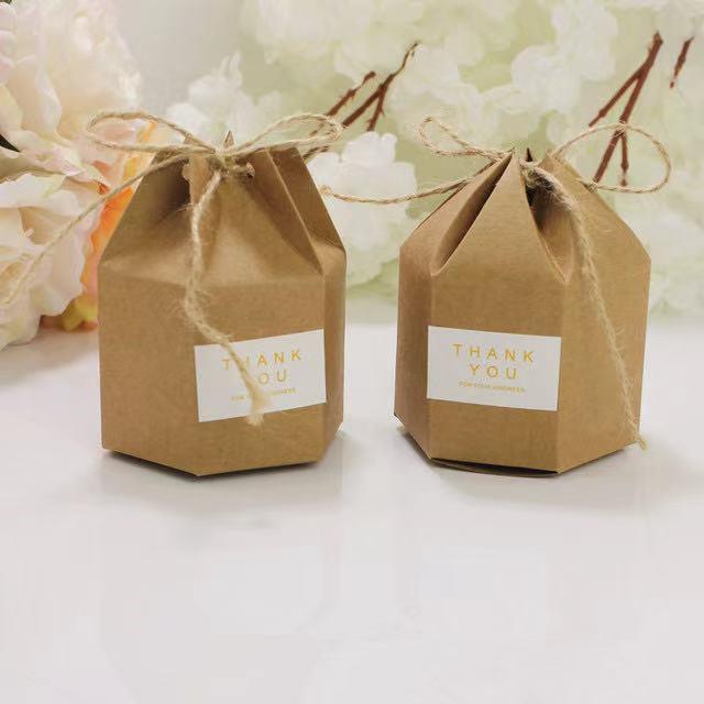 50pcs kraft paper candy gift boxes cake gift packaging weddi