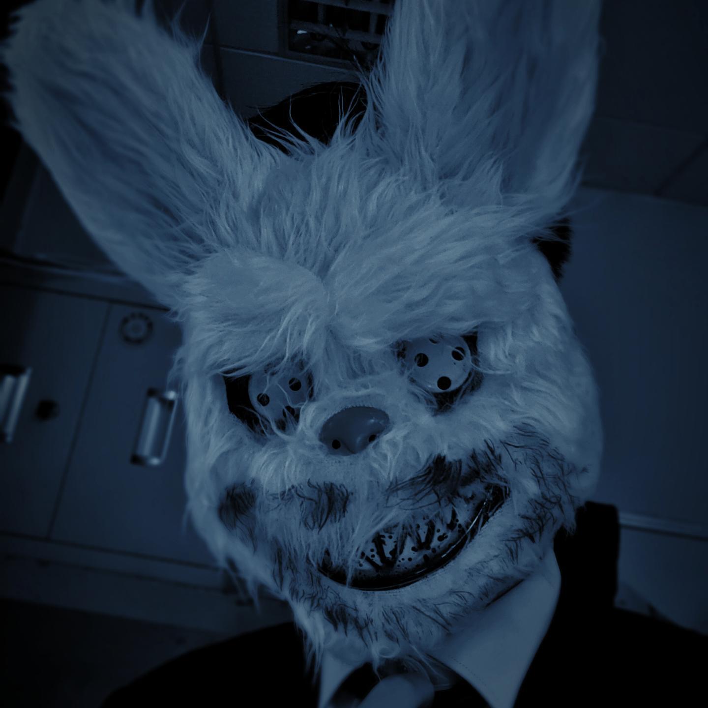 血腥兔面具头套jk恶魔兔子恐怖吓人万圣节鬼脸网红学生杀手兔拍照