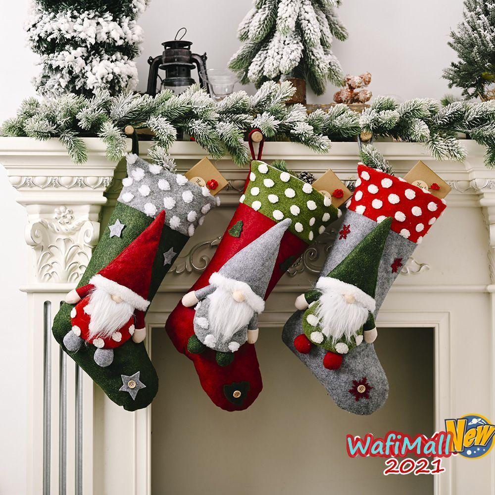 christmas stockings faceless dolls candy gift bag ornaments