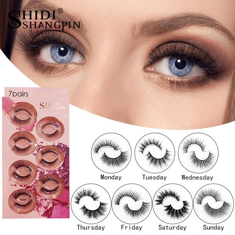 3/7 pair soft 3d faux lashes mink thick long false eyelashes