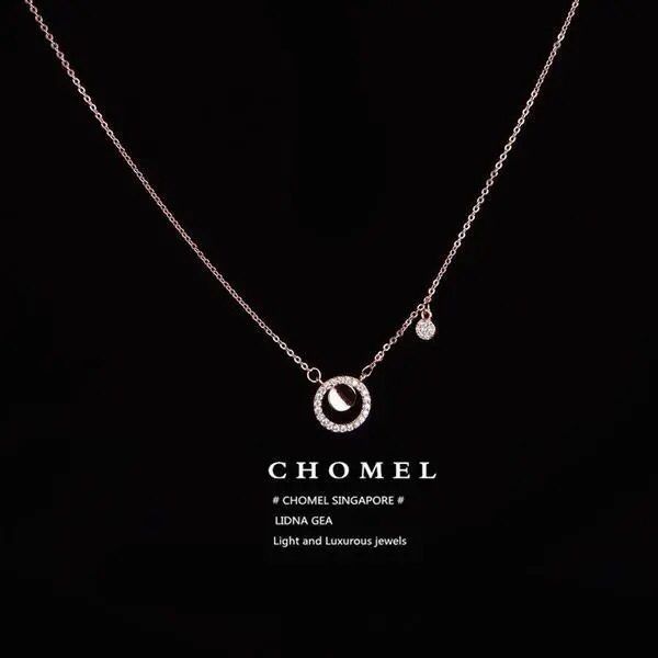 小圆小众chomel项链品牌锁骨链 圆环片 生日礼物女
