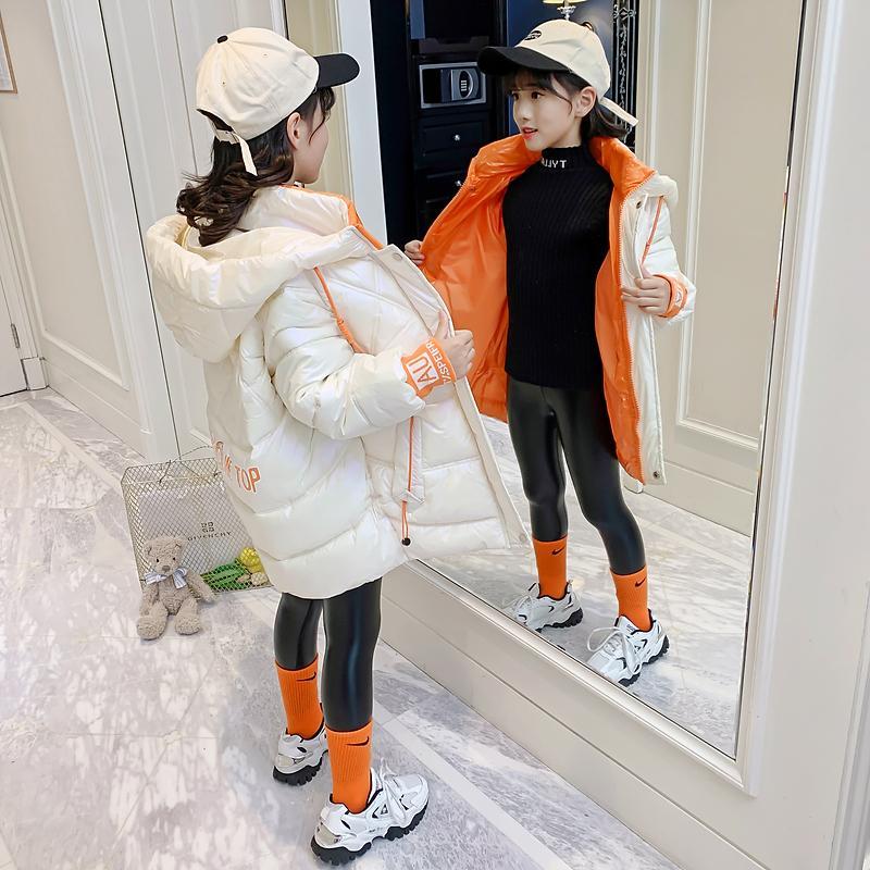 女童棉衣外套2021新款冬裝洋氣加厚羽絨棉服兒童冬季童裝女孩棉襖