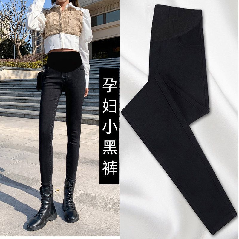 孕婦褲子春秋外穿小腳休閒打底褲秋冬裝時尚加絨加厚大碼牛仔長褲
