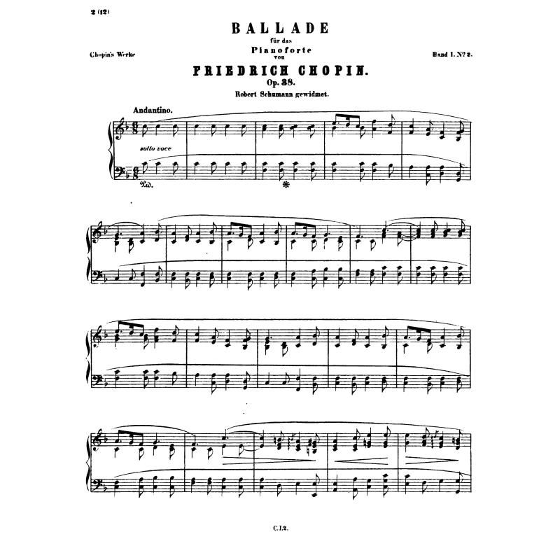 f大调第二叙事曲, op.38  肖邦高清五线谱钢琴谱