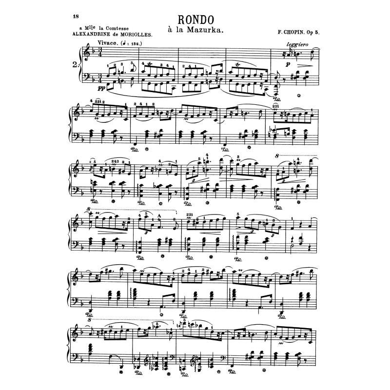 f大调玛祖卡舞曲型回旋曲, op.5  肖邦高清五线谱钢琴谱