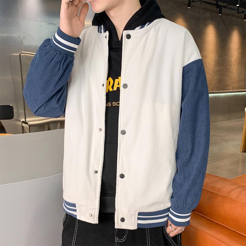 2021秋季新款男士棒球服青少年韩版帅气外套男潮流时尚拼色夹克【2月
