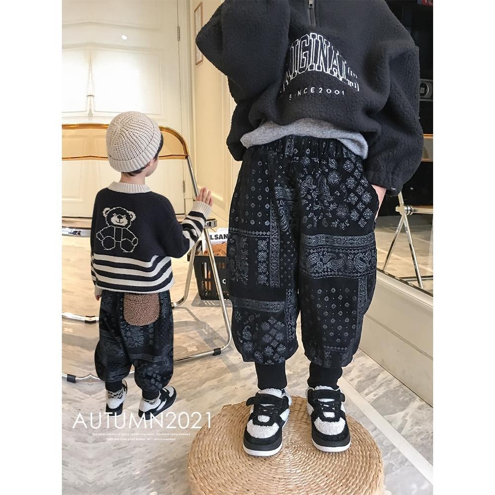 Boys' fleece pants, autumn and winter  new style children's casual pants, stylish and warm, winter trousers for children and middle-aged children